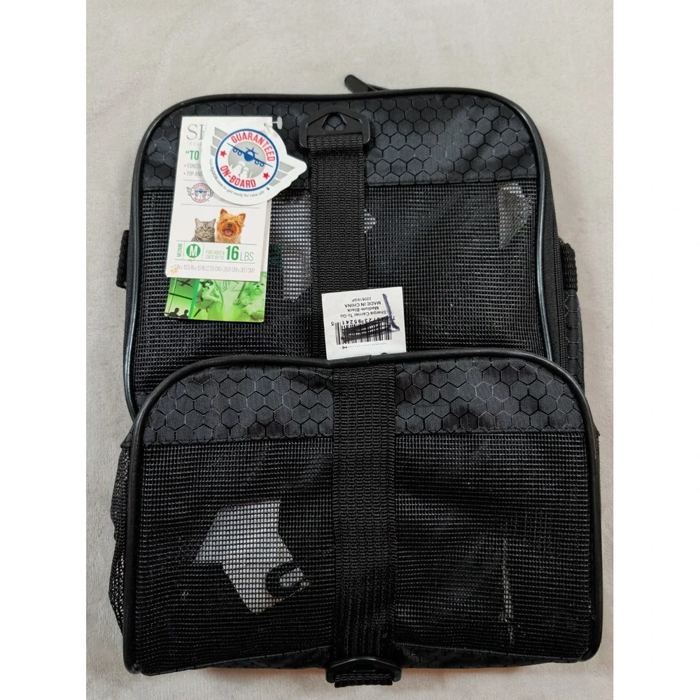 Sherpa Carrier To Go Medium Black Pet Travel Bag Airline‎ Approved 16810